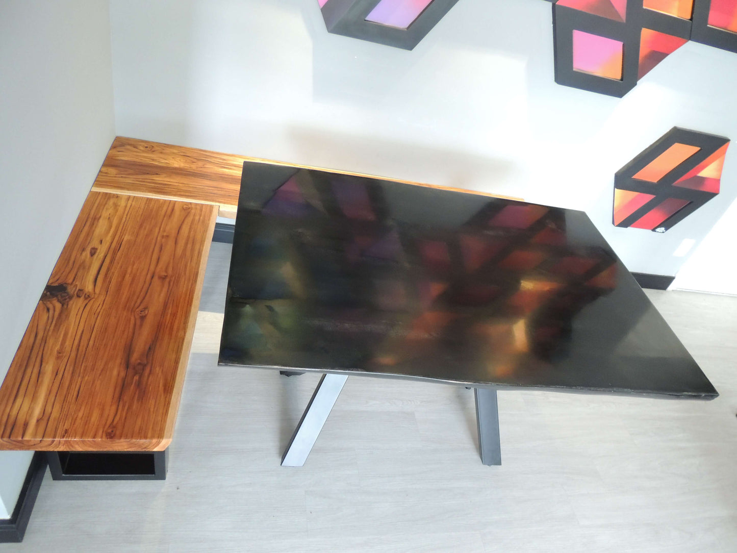 Mesa de jantar Ebanizada Resinada Rivertable 160x90