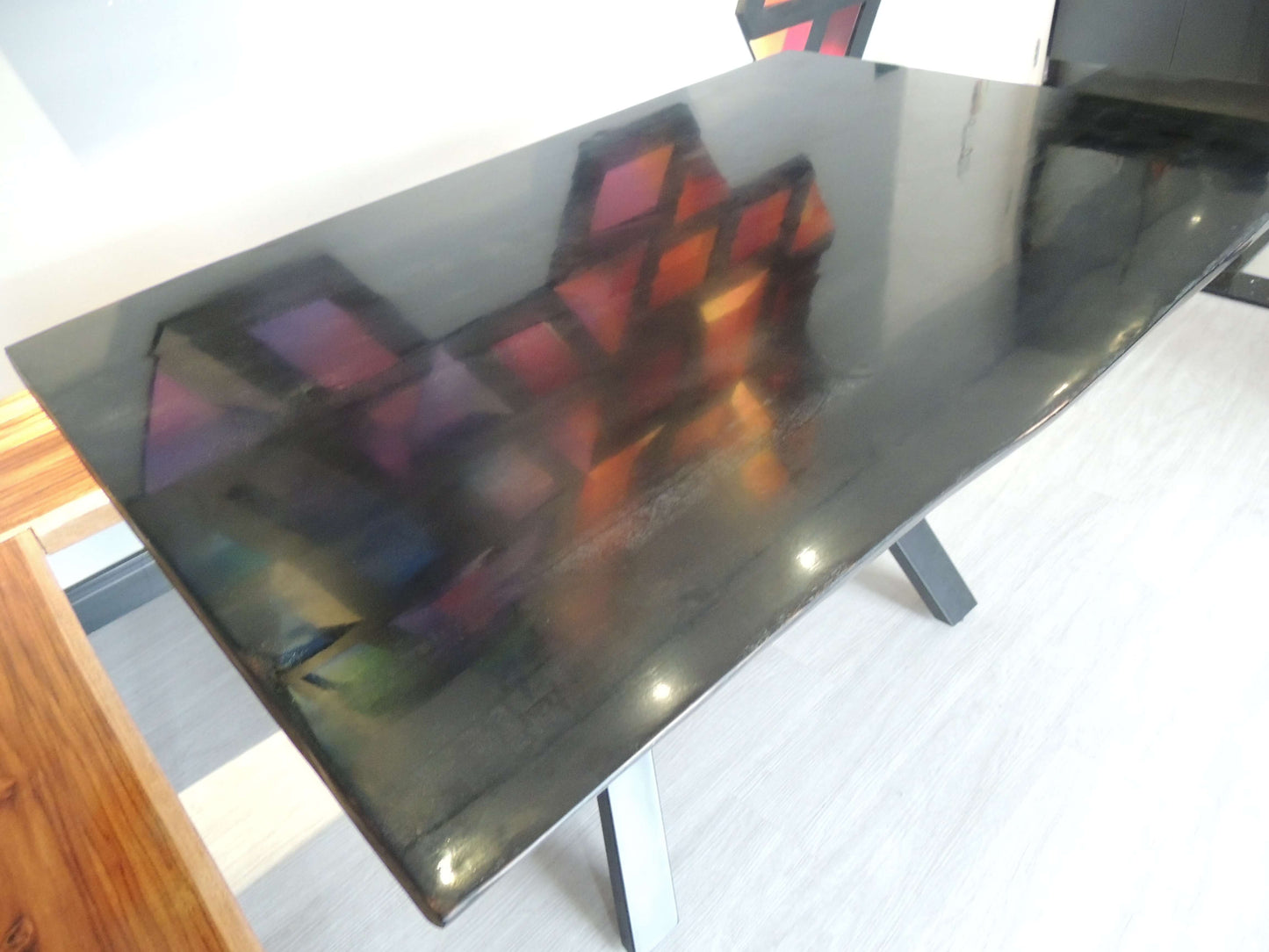 Mesa de jantar Ebanizada Resinada Rivertable 160x90