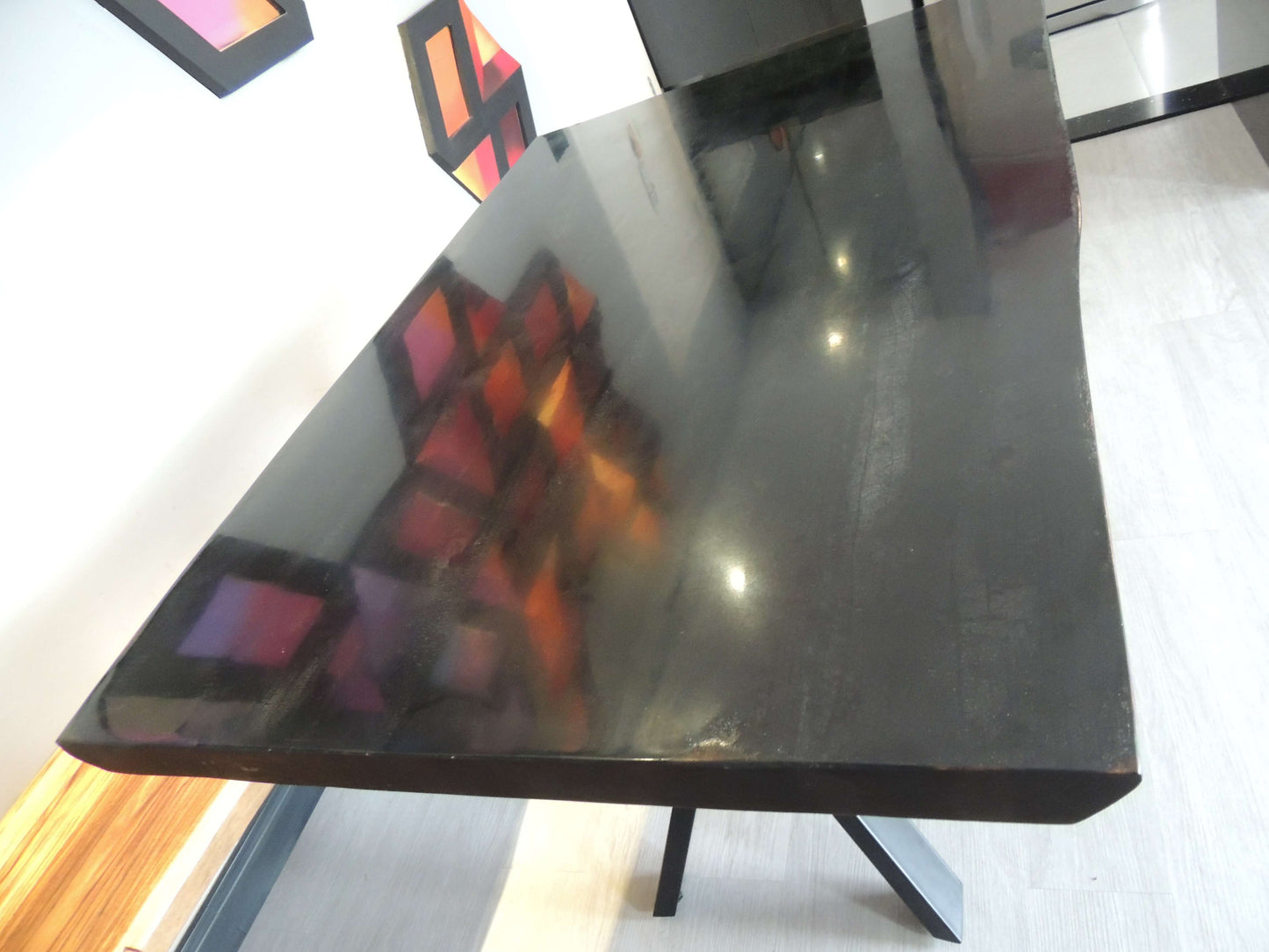 Mesa de jantar Ebanizada Resinada Rivertable 160x90