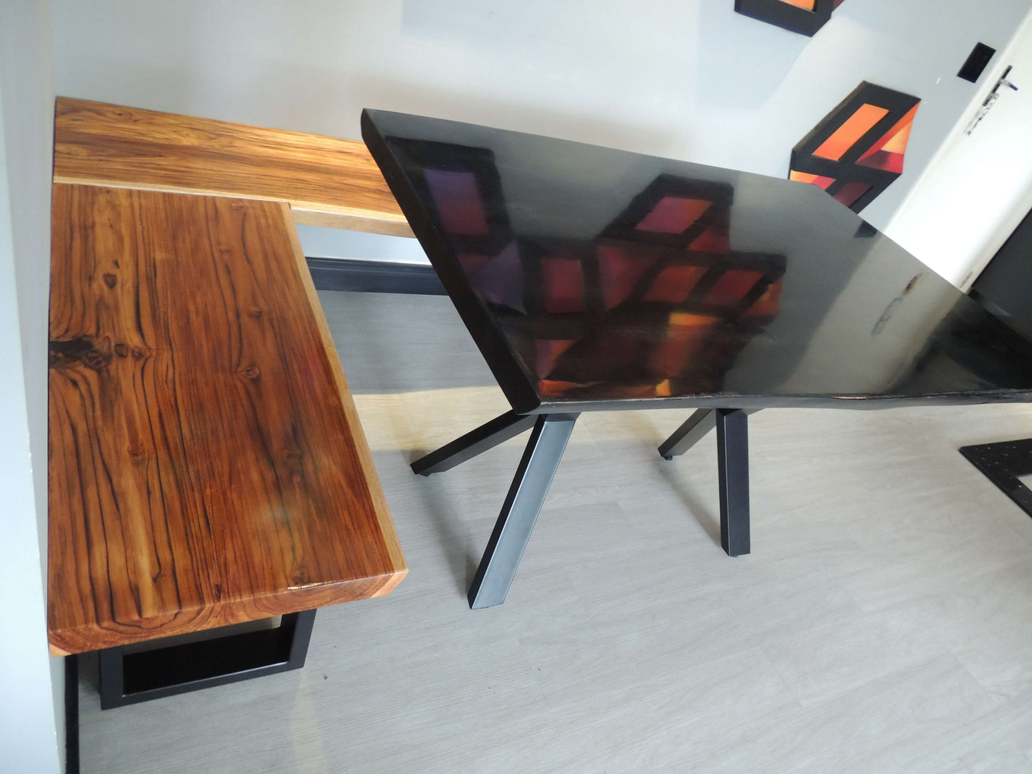 Mesa de jantar Ebanizada Resinada Rivertable 160x90