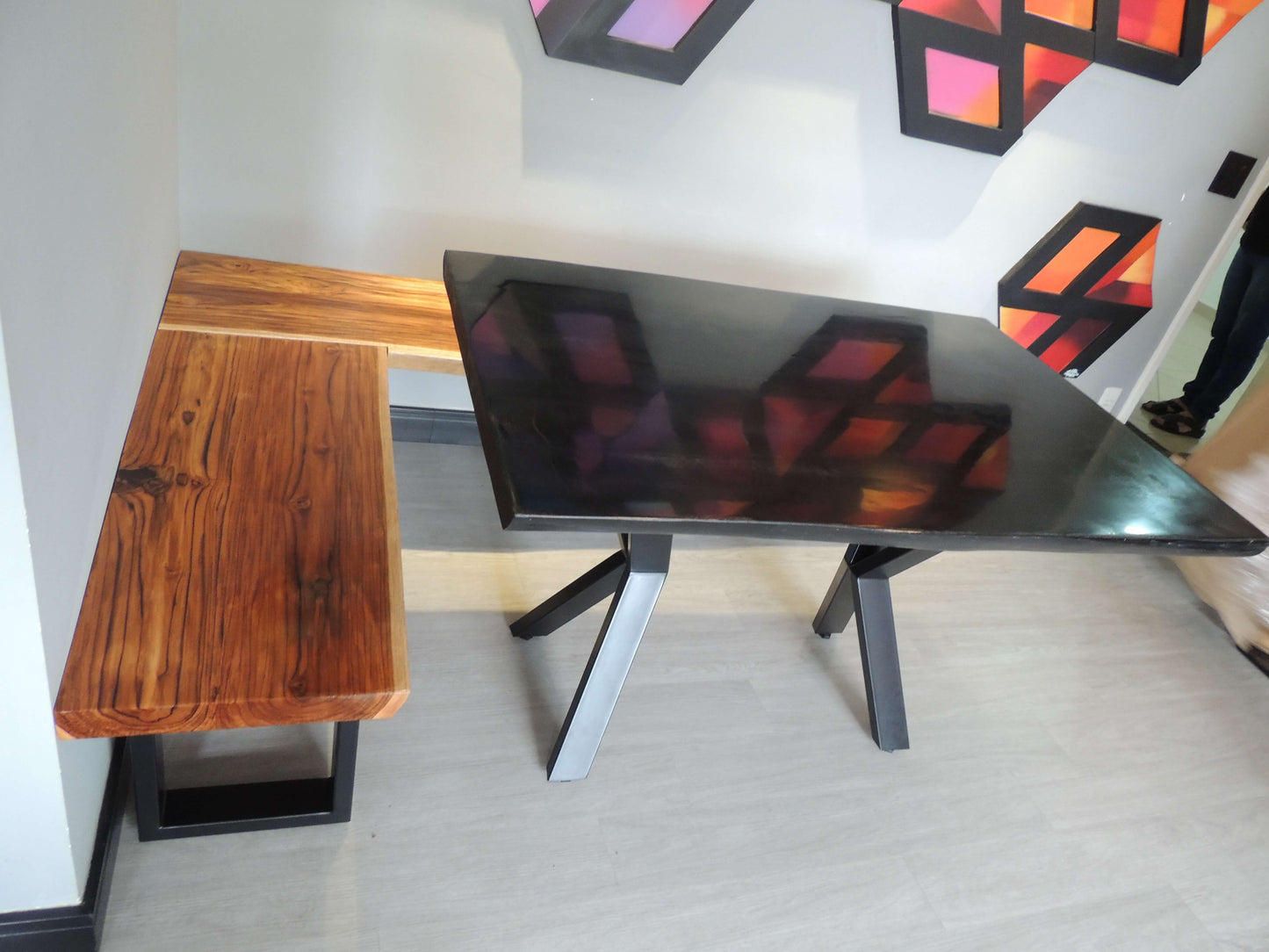 Mesa de jantar Ebanizada Resinada Rivertable 160x90